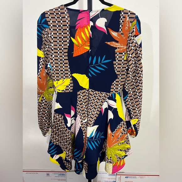 Colorful Patterned Wrap style Dress - Picture 6 of 9